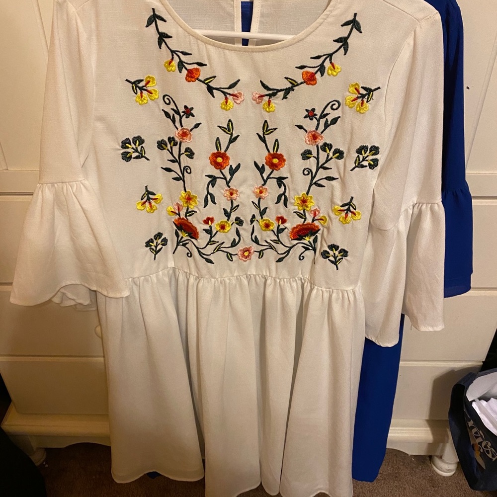 White floral dress